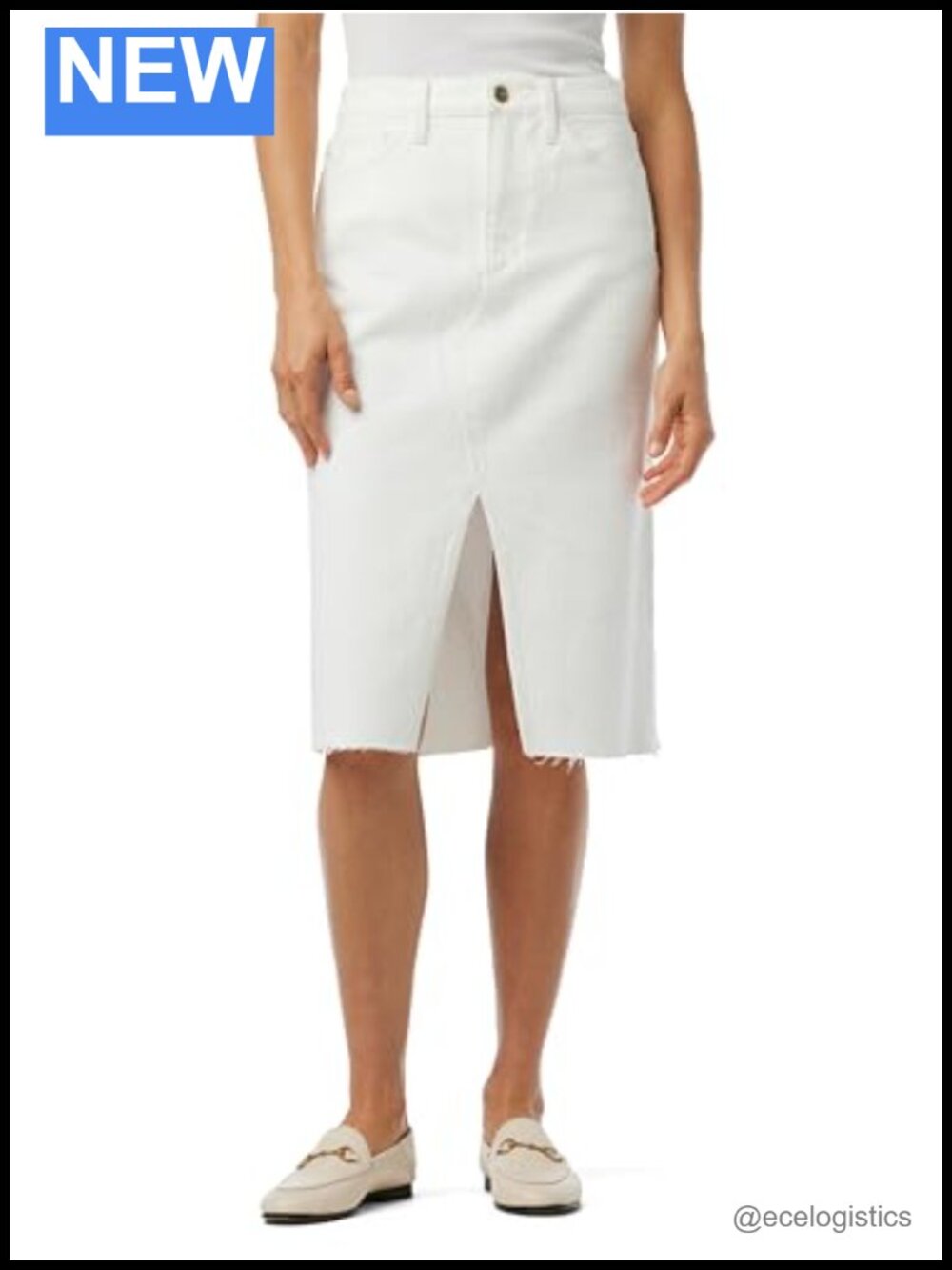Joe's Womens Joplin High Rise Straight Denim Skirt Knee Length